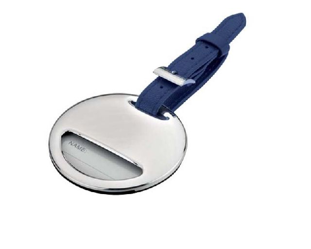Targhetta per valigia silver plated tonda