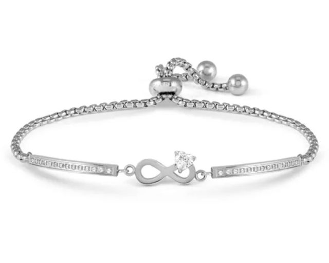 Bracelet milleluci steel with infinity and zircons
