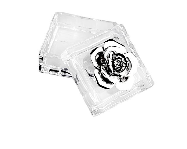 Box crystal with rose