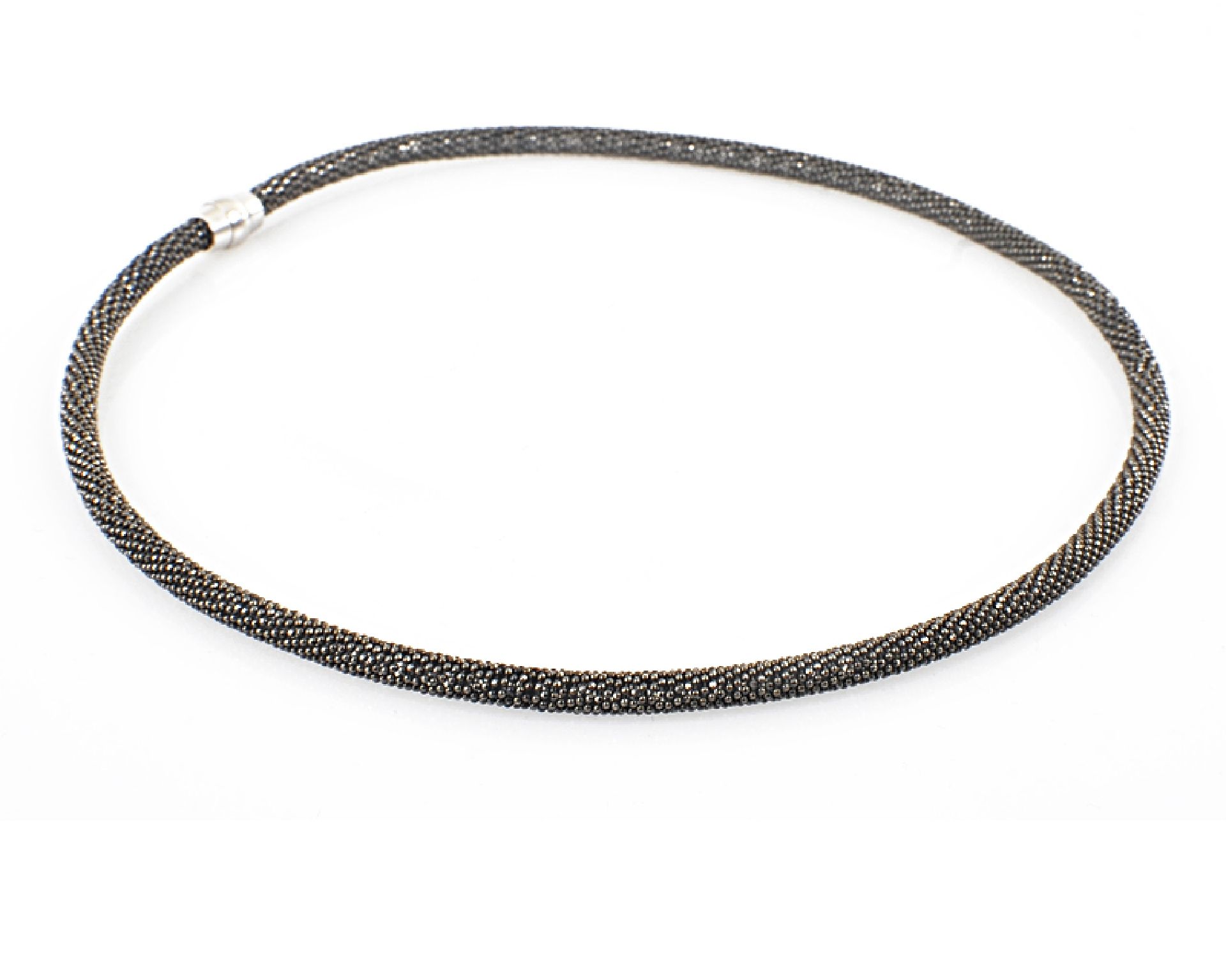 Necklace Silver Ruthenium With Magnet Closure Selezione Zanolli 10921 2vcl907rutenio