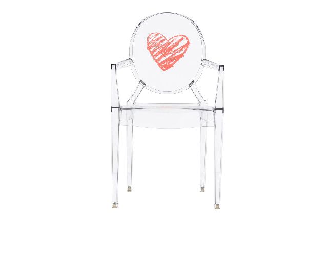 Chair Lou Lou Ghost Transparent And Heart Kartell