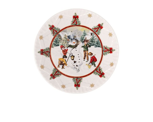 Idea regalo natale ciotola grande toy's fantasy porcellana pupazzo di neve