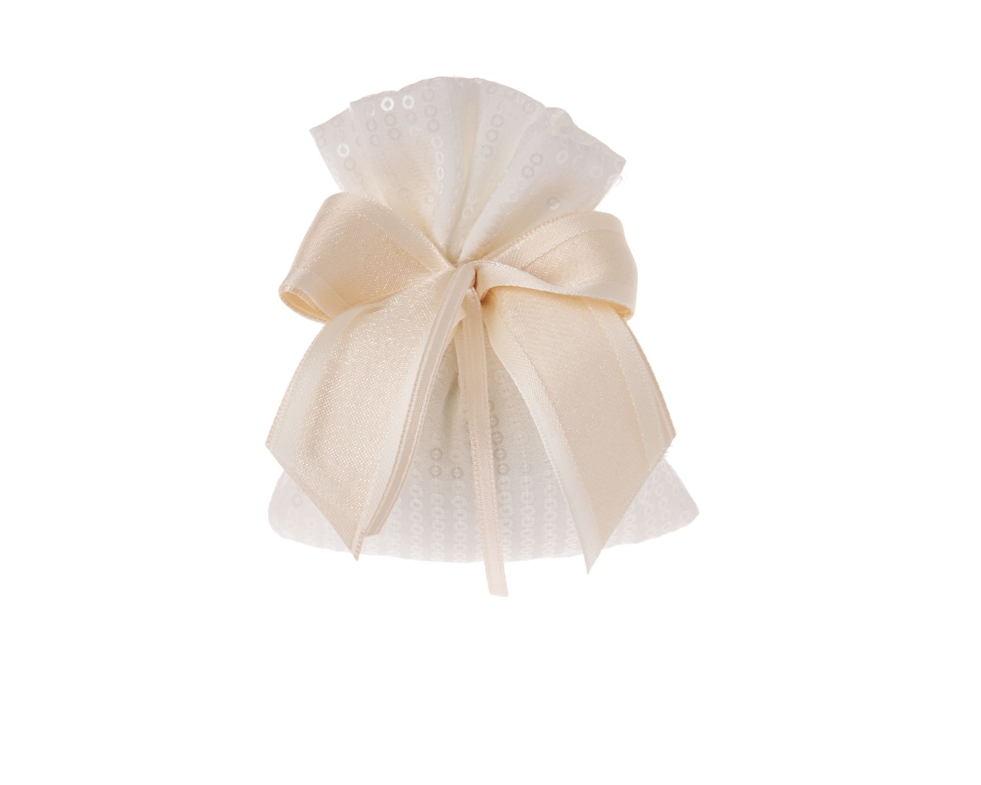 Favor White Double Satin Bow And Cream Ribbon Selezione Zanolli 181303 C24np035
