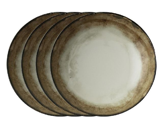 Pizza plate set shade earth porcelain 4 pieces