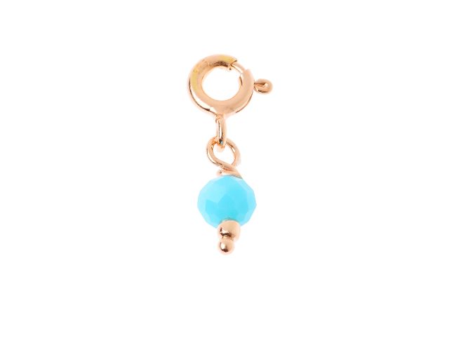 Ciondolo pietra azzurra argento rosè