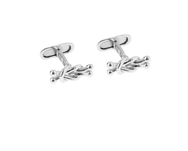 Gemelli argento platinato nodo marinaro
