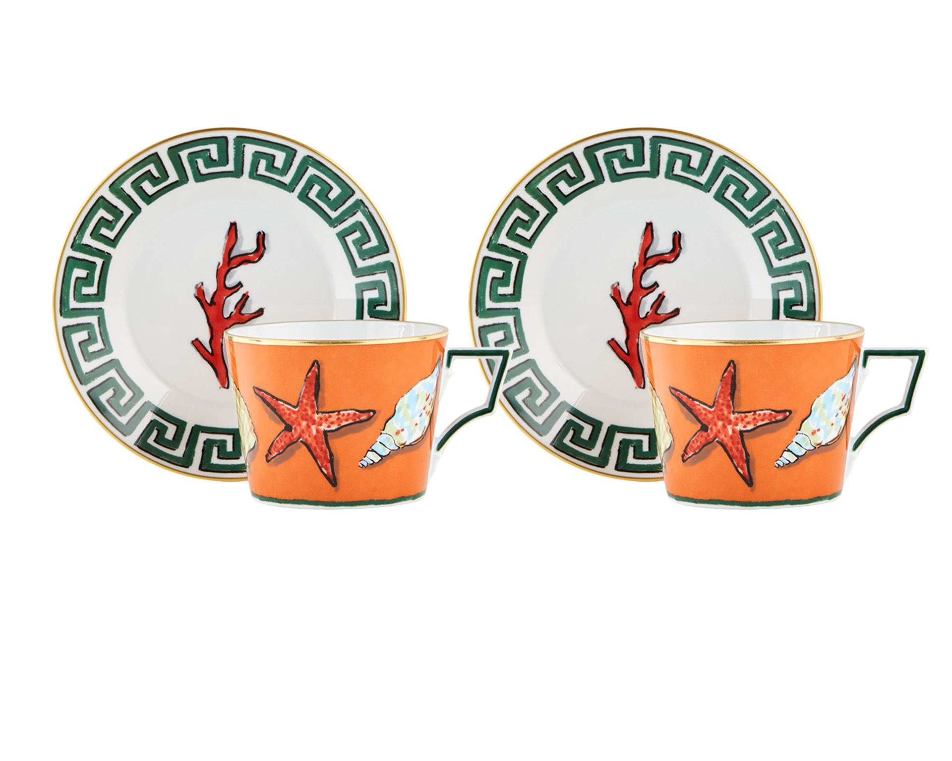 Tea Cup Set Il Viaggio Di Nettuno Porcelain 2 Pieces With Saucer Richard Ginori 161775 F10100x9178genb40