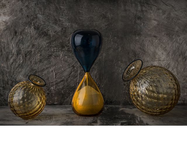 Clessidra Vetro Di Murano Ambra E Orizzonte Venini 163288 93142006aaoz