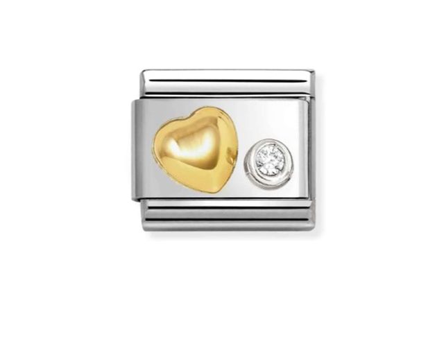 Heart composable steel gold and zircon