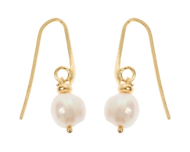 Orecchini argento dorato con perla tonda