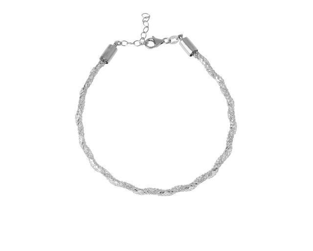 Bracciale argento con maglia a rete torcon
