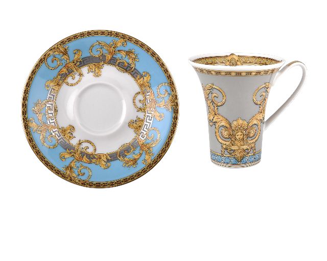 Coffee cup prestige gala bleu porcelain with saucer