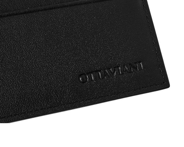 Credit Card Holder Leather Black Ottaviani
