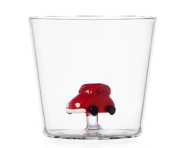 Tumbler glass red car sweet & candy