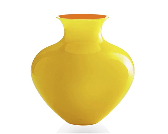 Vaso antares vetro di murano grande giallo/arancio