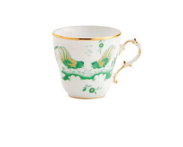 Tazza caffè oro di doccia porcellana giada