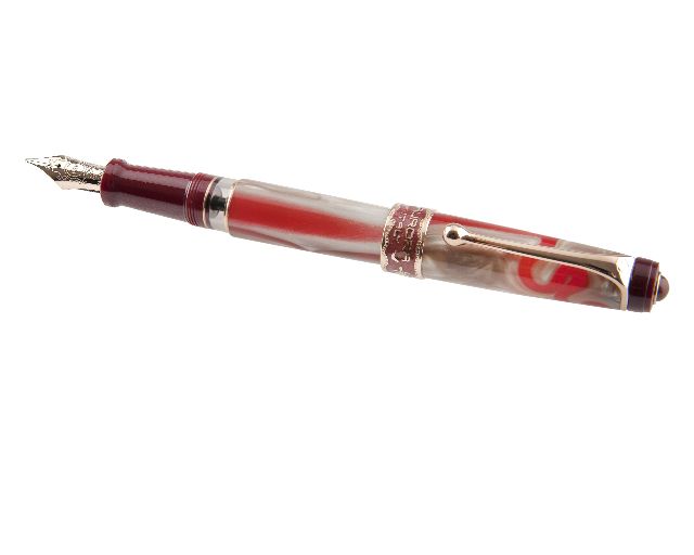 Fountain pen oceania red and sand mottled