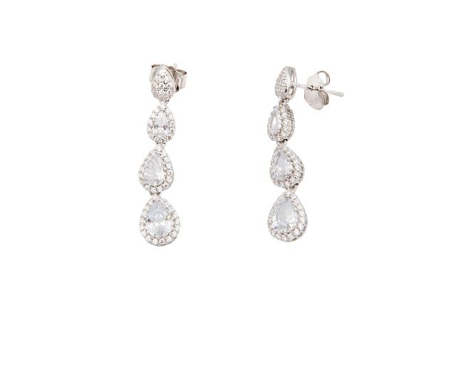 Pendant earrings luce silver with cubic zirconia