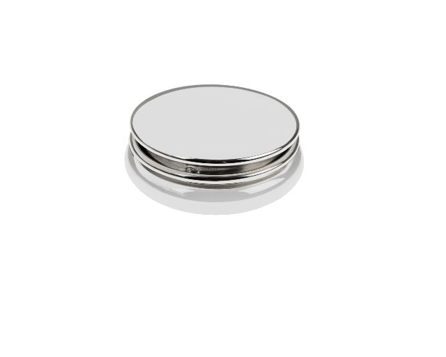 Round pill box silver