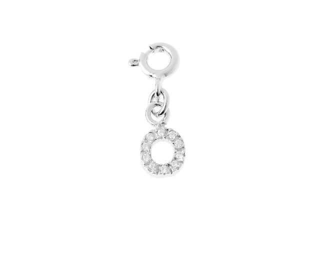 O letter charm silver with zircons