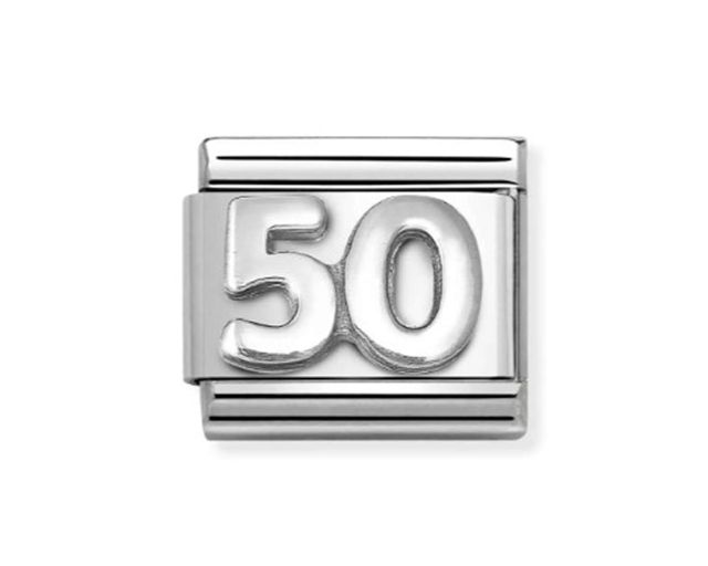 Numero 50 composable acciaio e argento