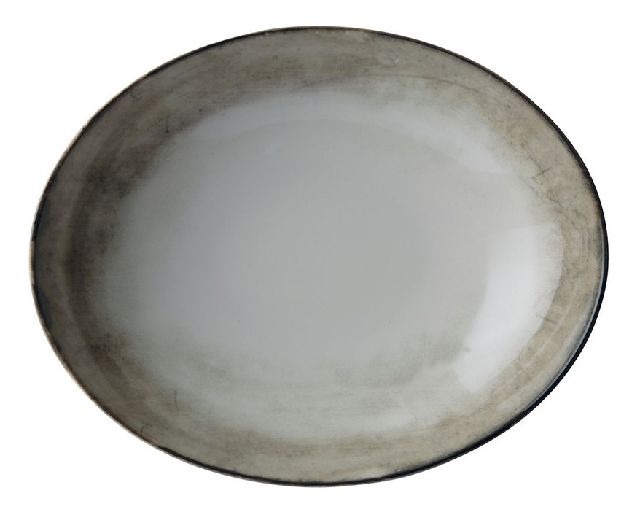 Oval deep plate shade earth porcelain