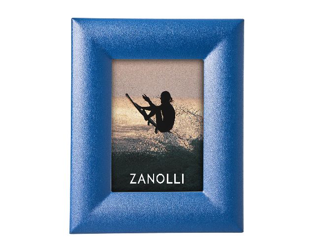 Portafoto in ecopelle blu