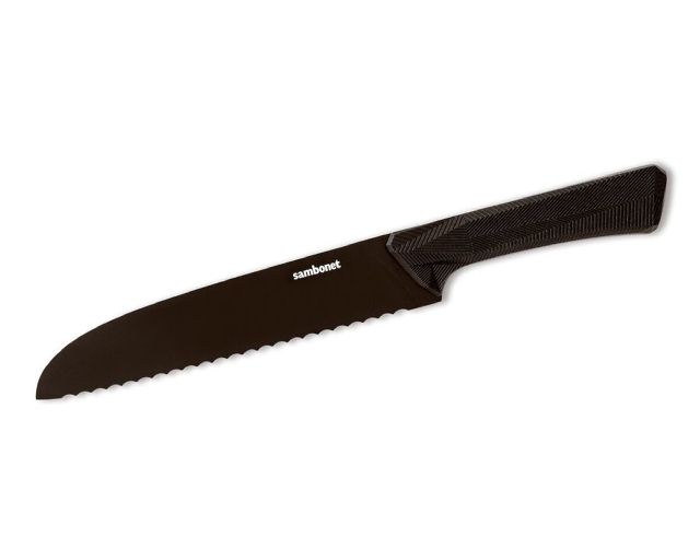 Coltello pane black edge acciaio monoblocco