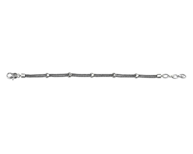 Bracciale uomo argento con intarsi