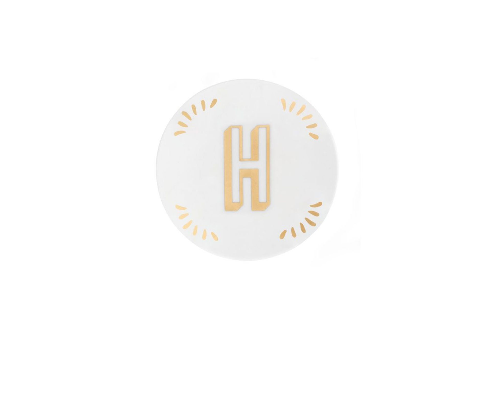 Little Plate Lettering Porcelain Letter H Bitossi Home 162601 954let00008
