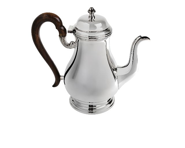 Coffeepot silver for 12 people with base in english style