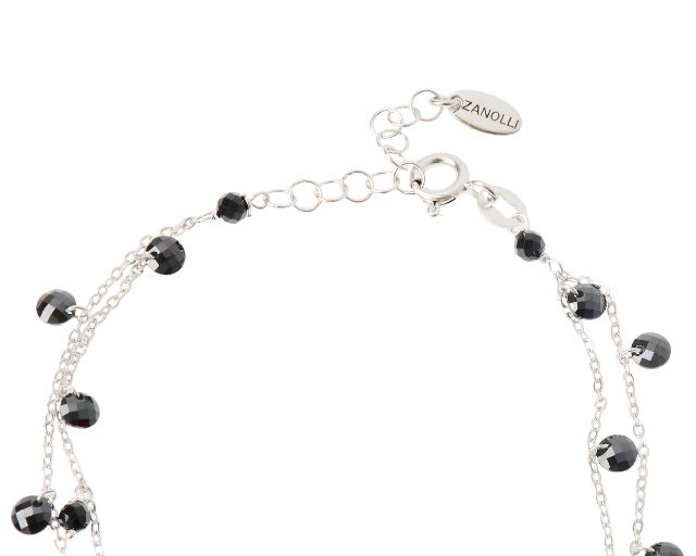 Bracciale Argento Con Charms E Zirconi Neri Selezione Zanolli 189701 726br3082n
