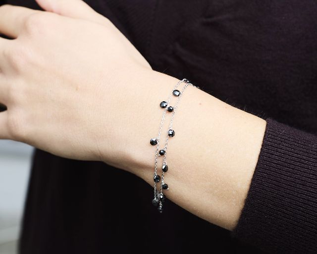 Bracciale Argento Con Charms E Zirconi Neri Selezione Zanolli 189701 726br3082n