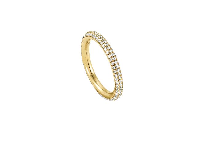 Fedina endless argento con rivestimento oro giallo e zirconi