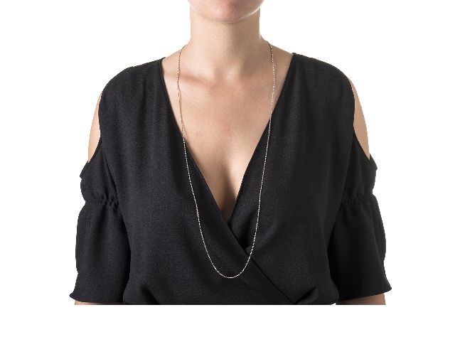 Catenina argento a palline diamantate