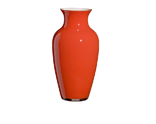 Vaso i cinesi vetro di murano albore arancione bianco