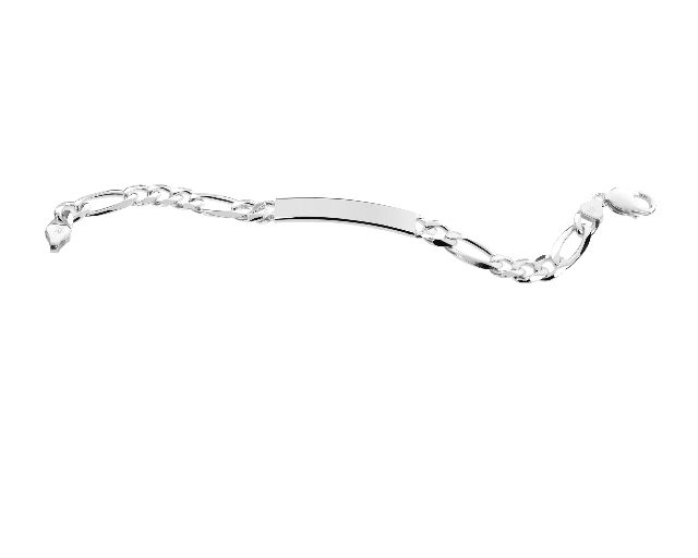 Bracciale da uomo argento con catena alternata e piastrina centrale