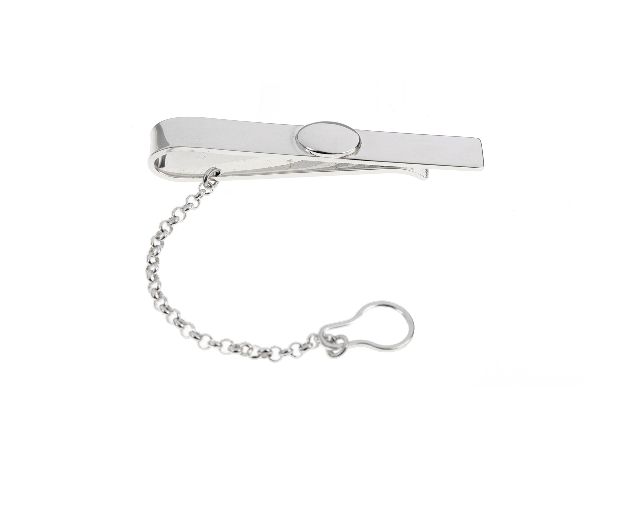 Tie clip silver with oval