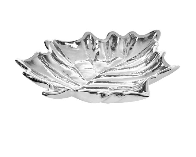 Piattino foglia argento