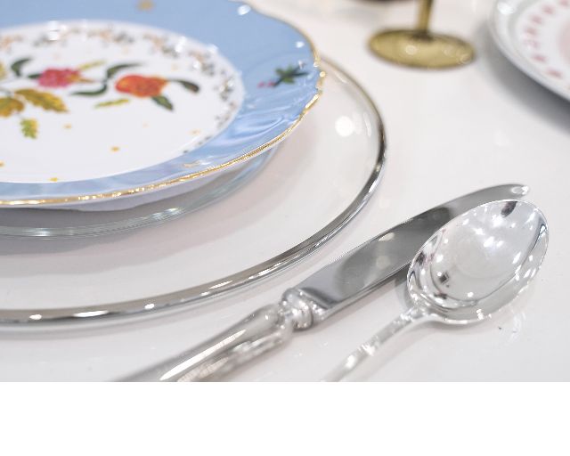 Placemat basic platinum rim
