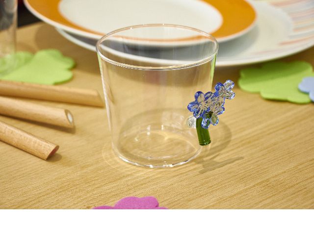 Tumbler Glass Botanica Blue Flower Ichendorf