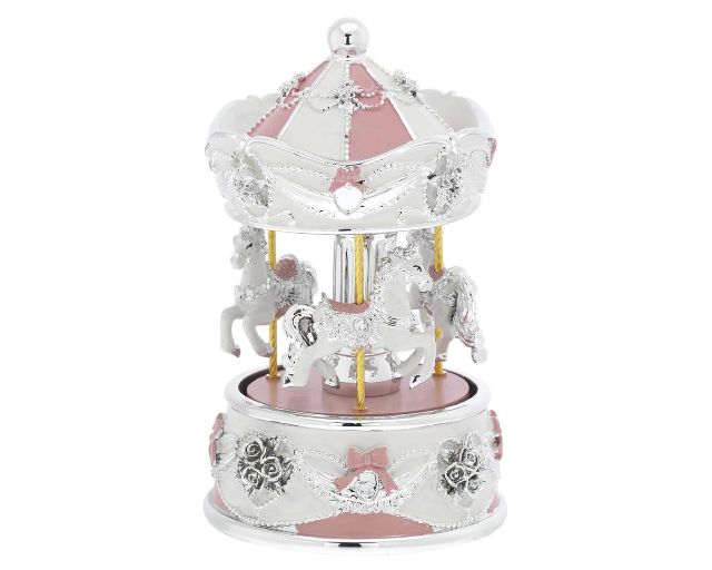 Music box horses carousel pink