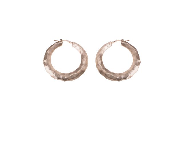 Hoop earrings silver satin