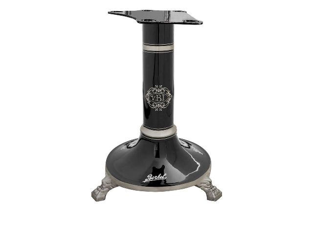 Piedistallo per affettatrice b2 acciaio colore nero con decoro argento