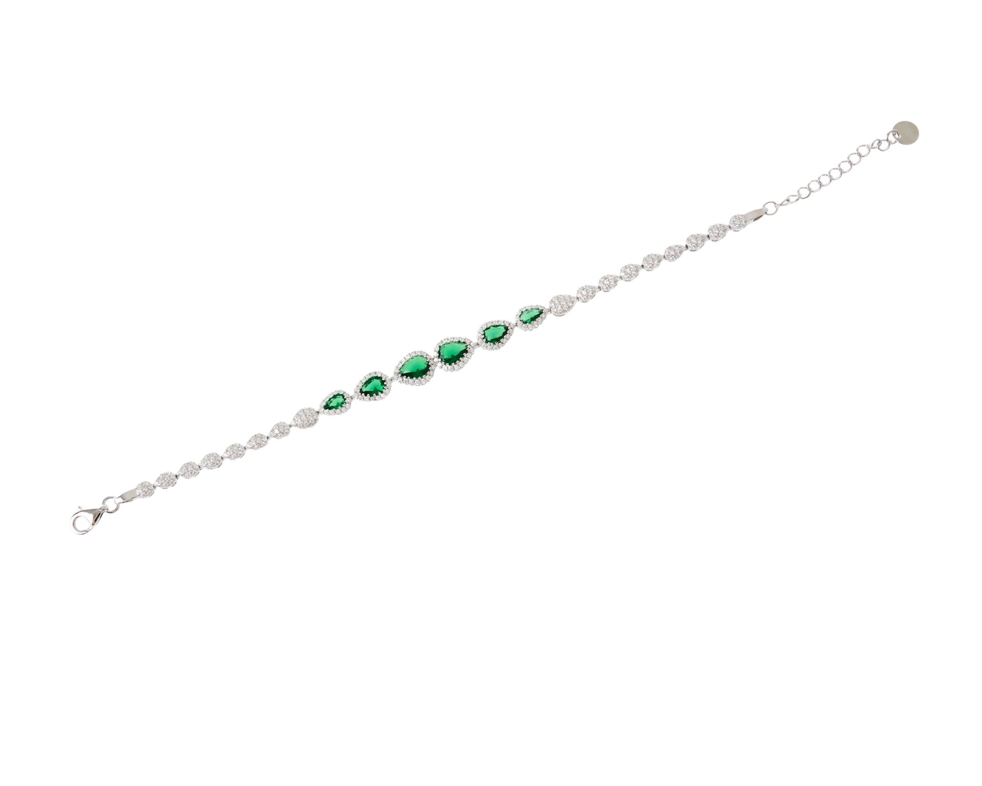Bracelet Silver With Green And White Zircons Sovrani 187396 814j11007