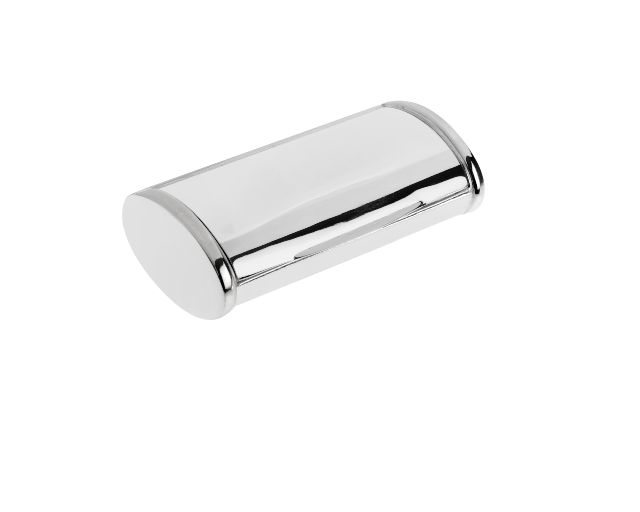 Pill box silver rectangular with oval sides