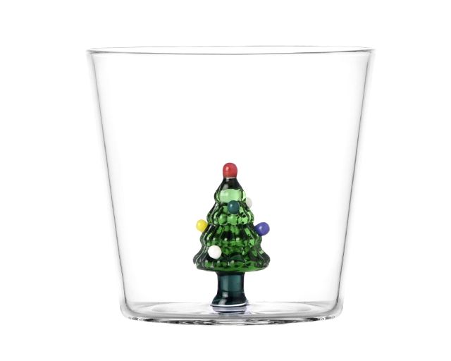 Tumbler glass christmas tree christmas tales