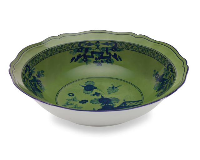Deep round tray oriente italiano malachi porcelain