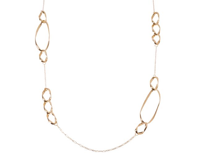 Collana argento dorato con ovali alternati sagomati