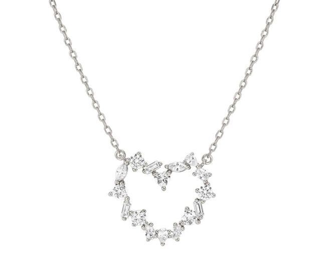 Collana cuore colour wave argento con cubic zirconia